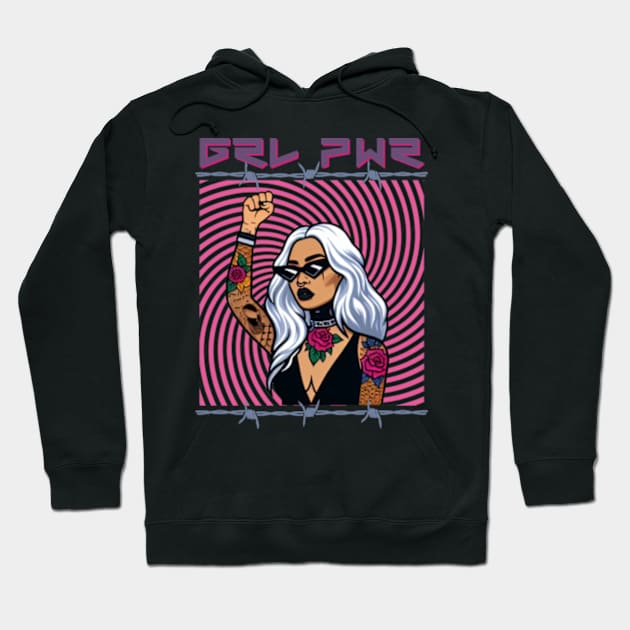 GRL PWR girl power feminist Hoodie by The Girl Squad